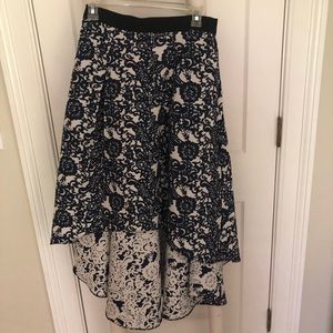 Anthropologie High-low skirt reversible pattern